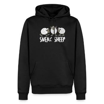 Sheep with Sneakers - Men’s Premium Organic Hoodie - black - Front - Nico (187cm)