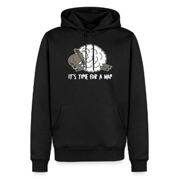 Brebis endormies - Sweat à capuche Premium bio Homme - noir - Devant - Nico (187cm)