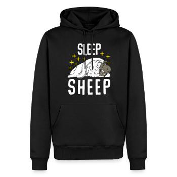 Sheep Sleeping Tired Sleep - Men’s Premium Organic Hoodie - black - Front - Nico (187cm)