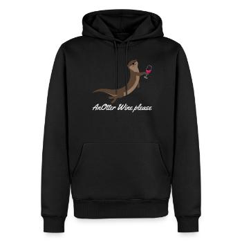 Loutre avec loutres de vin - Sweat à capuche Premium bio Homme - noir - Devant - Nico (187cm)