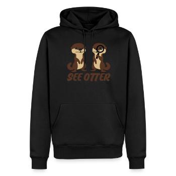 Loutres Joke Loutre - Sweat à capuche Premium bio Homme - noir - Devant - Nico (187cm)