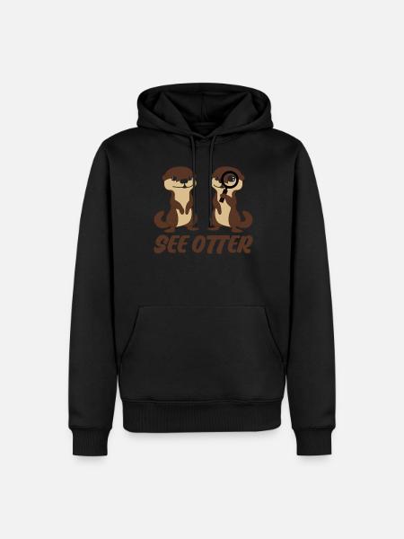 Otters Joke Otter - Men’s Premium Organic Hoodie - black