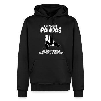 Sleeping Giant Panda Panda Bear - Männer Premium Bio Hoodie - Schwarz - Vorne - Nico (187cm)