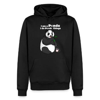 Giant Panda with Bamboo Panda Bear - Männer Premium Bio Hoodie - Schwarz - Vorne - Nico (187cm)