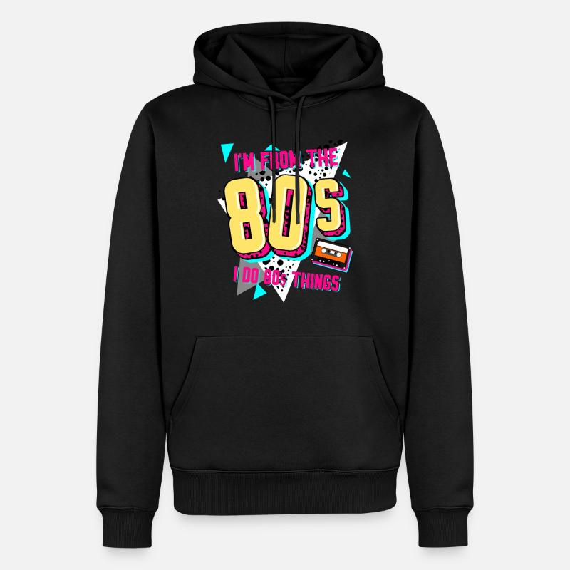 Années 80 Rétro Disco 1980 - Sweat à capuche Premium bio Homme - noir
