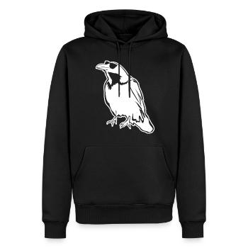 Raven with Sunglasses Ravens Crow Crows - Men’s Premium Organic Hoodie - black - Front - Nico (187cm)