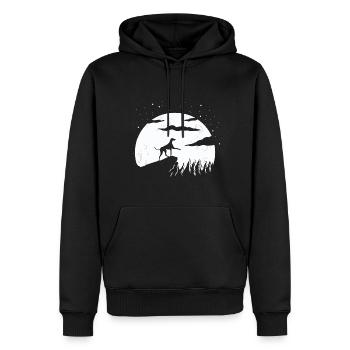 Azawakh - Sweat à capuche Premium bio Homme - noir - Devant - Nico (187cm)