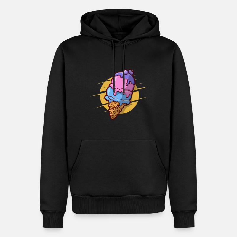 Blaubeere Eis - Männer Premium Bio Hoodie - Schwarz