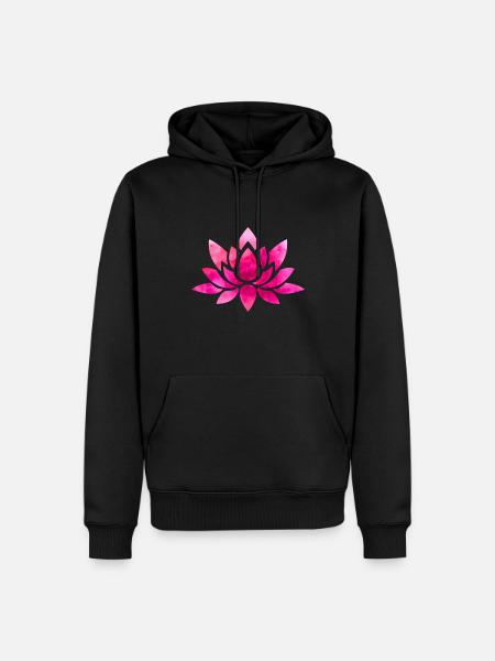 Lotus Blumen Blüte Yoga Lotus - Männer Premium Bio Hoodie - Schwarz
