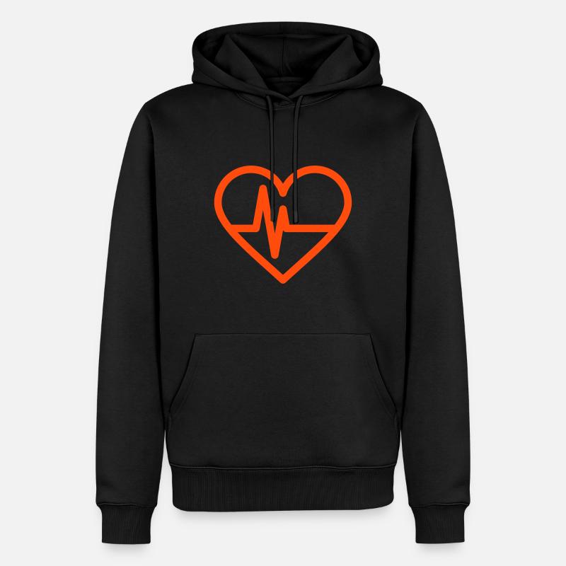 Battement de cœur Herz Herzschlag - Sweat à capuche Premium bio Homme - noir