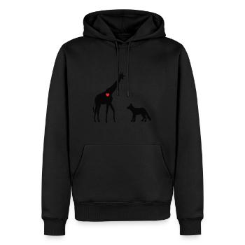 Giraffe und Wolf Gewaltfreie Kommunikation - Männer Premium Bio Hoodie - Schwarz - Vorne - Nico (187cm)