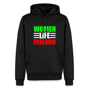 Women life freedom - Sweat à capuche Premium bio Homme - noir - Devant - Nico (187cm)