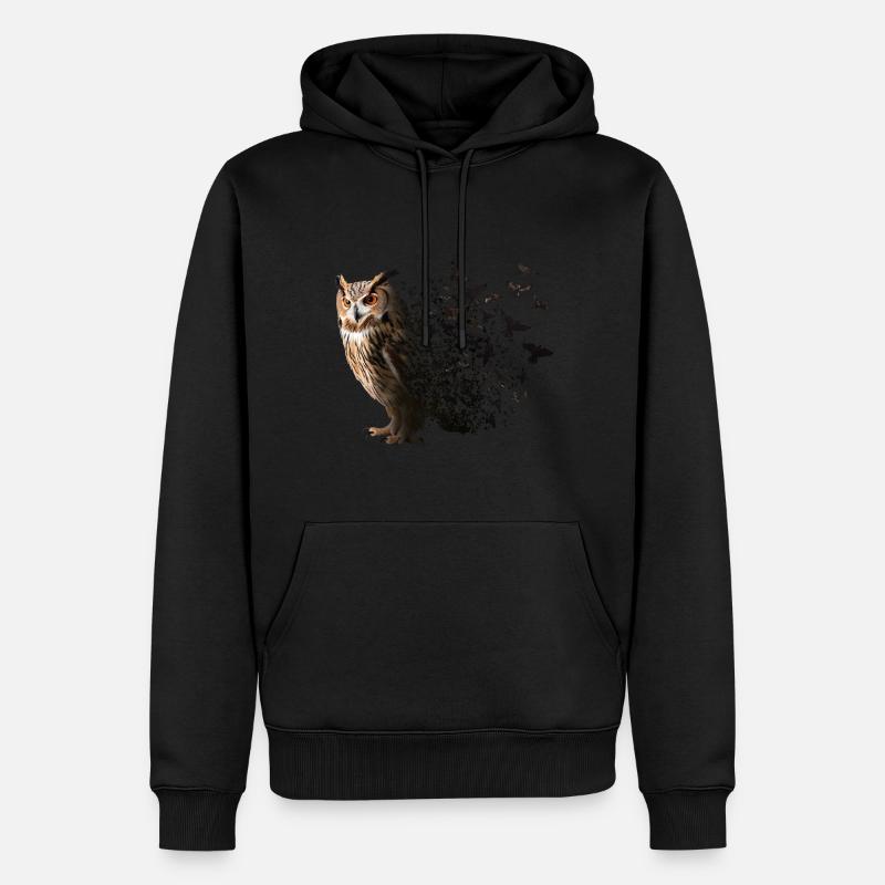 Hibou - Sweat à capuche Premium bio Homme - noir