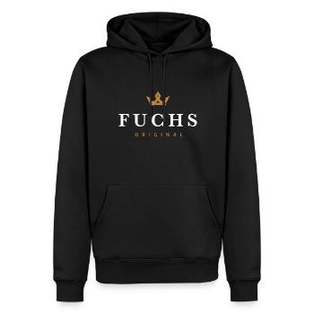 Logo original de la famille Fox - Sweat à capuche Premium bio Homme - noir - Devant - Nico (187cm)