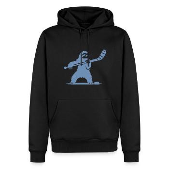 Faultier Eishockey Silhouette - Männer Premium Bio Hoodie - Schwarz - Vorne - Nico (187cm)