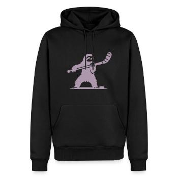 Faultier Eishockey Silhouette - Männer Premium Bio Hoodie - Schwarz - Vorne - Nico (187cm)