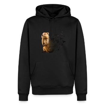 Quokka - Männer Premium Bio Hoodie - Schwarz - Vorne - Nico (187cm)