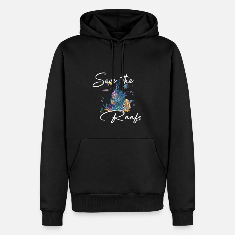 SAUVEZ LES RÉCIFS - Sweat à capuche Premium bio Homme - noir