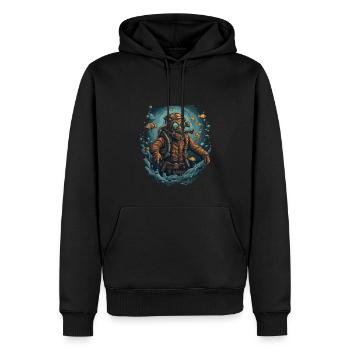 Plongeur - Sweat à capuche Premium bio Homme - noir - Devant - Nico (187cm)