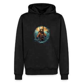 Plongeur - Sweat à capuche Premium bio Homme - noir - Devant - Nico (187cm)