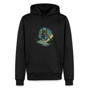 Plongeur - Sweat à capuche Premium bio Homme - noir - Devant - Nico (187cm)