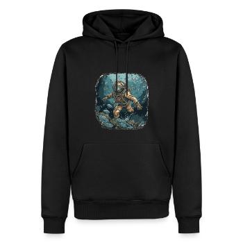 Plongeur - Sweat à capuche Premium bio Homme - noir - Devant - Nico (187cm)