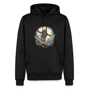 Plongeur - Sweat à capuche Premium bio Homme - noir - Devant - Nico (187cm)