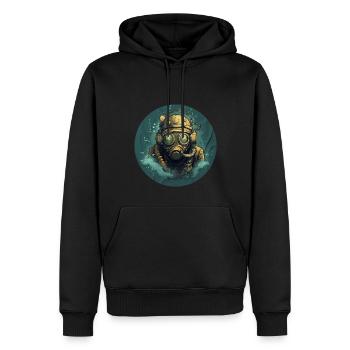 Plongeur - Sweat à capuche Premium bio Homme - noir - Devant - Nico (187cm)