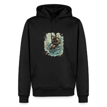 Plongeur - Sweat à capuche Premium bio Homme - noir - Devant - Nico (187cm)