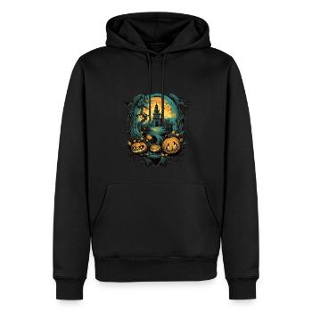 Halloween - Männer Premium Bio Hoodie - Schwarz - Vorne - Nico (187cm)