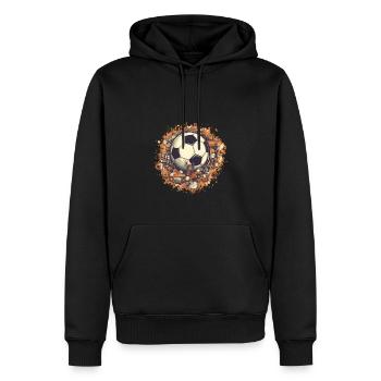 Fußball Ball - Männer Premium Bio Hoodie - Schwarz - Vorne - Nico (187cm)