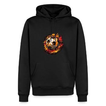 Ballon de football - Sweat à capuche Premium bio Homme - noir - Devant - Nico (187cm)
