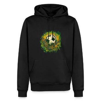 Ballon de football - Sweat à capuche Premium bio Homme - noir - Devant - Nico (187cm)