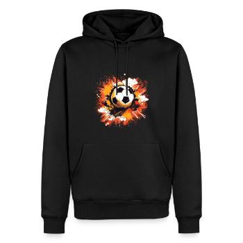 Ballon de football - Sweat à capuche Premium bio Homme - noir - Devant - Nico (187cm)