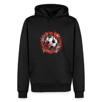 Ballon de football - Sweat à capuche Premium bio Homme - noir - Devant - Nico (187cm)
