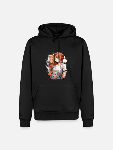 Anime Girl - Men’s Premium Organic Hoodie - black