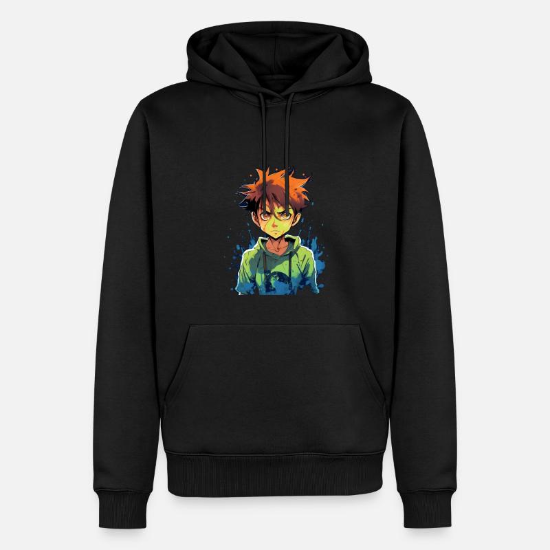 Garçon d’anime - Sweat à capuche Premium bio Homme - noir