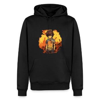 Anime Boy - Men’s Premium Organic Hoodie - black - Front - Nico (187cm)