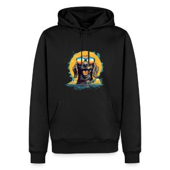 Chien - Sweat à capuche Premium bio Homme - noir - Devant - Nico (187cm)