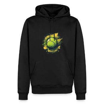 Balle de tennis - Sweat à capuche Premium bio Homme - noir - Devant - Nico (187cm)