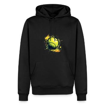 Balle de tennis - Sweat à capuche Premium bio Homme - noir - Devant - Nico (187cm)
