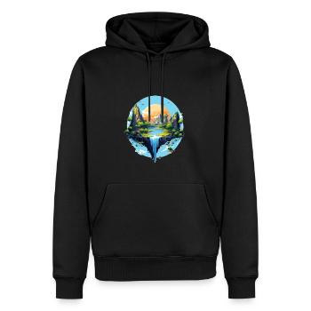 Paysage - Sweat à capuche Premium bio Homme - noir - Devant - Nico (187cm)