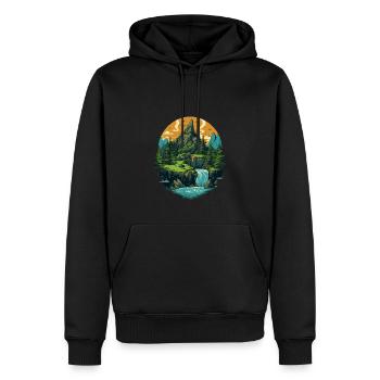 Paysage - Sweat à capuche Premium bio Homme - noir - Devant - Nico (187cm)