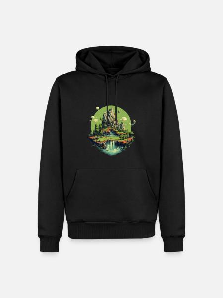 Landschaft - Männer Premium Bio Hoodie - Schwarz