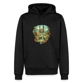 Landschaft - Männer Premium Bio Hoodie - Schwarz - Vorne - Nico (187cm)