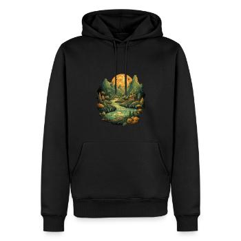Landschaft - Männer Premium Bio Hoodie - Schwarz - Vorne - Nico (187cm)