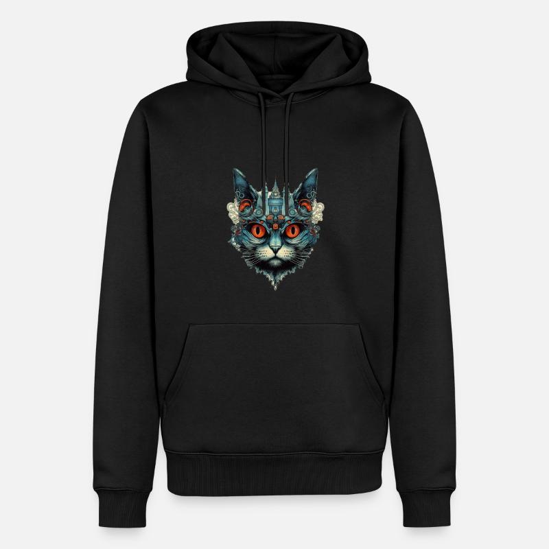 Katze - Männer Premium Bio Hoodie - Schwarz