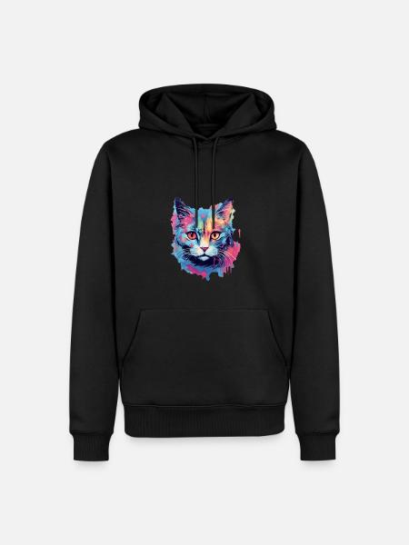 Katze - Männer Premium Bio Hoodie - Schwarz