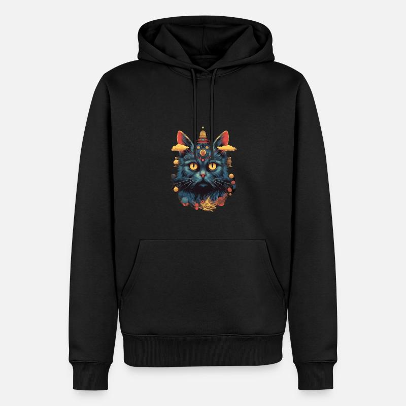 Chat - Sweat à capuche Premium bio Homme - noir
