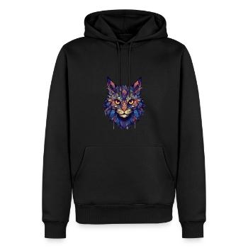 Chat - Sweat à capuche Premium bio Homme - noir - Devant - Nico (187cm)